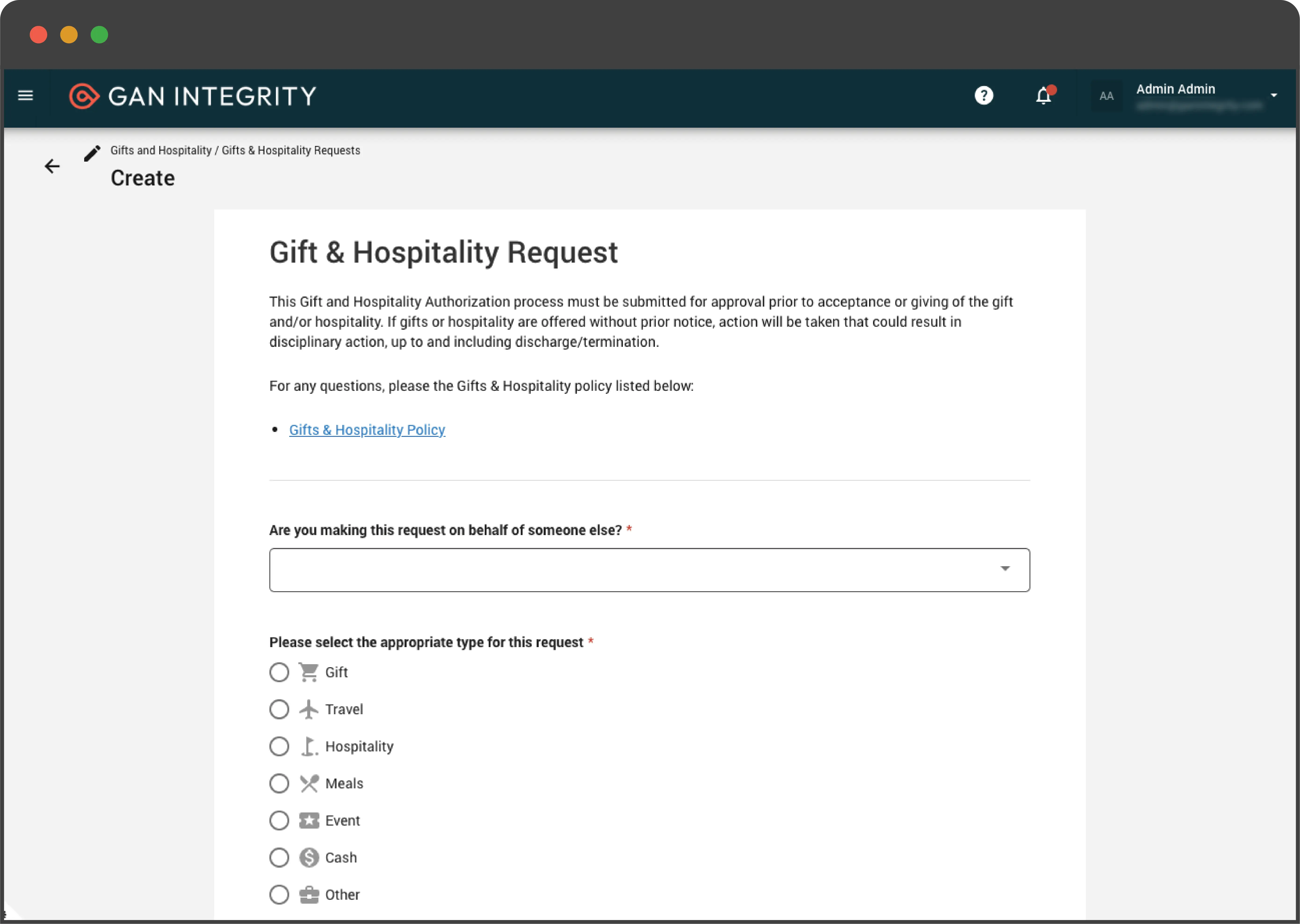 gifts and hospitality
